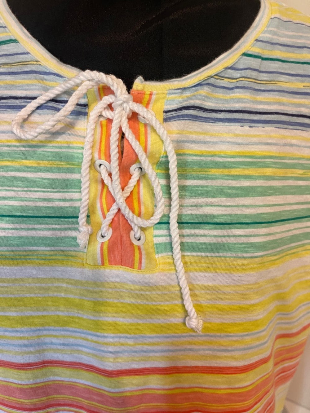 Talbots Multicolor Striped Short Sleeve Tee - Picture 3 of 8